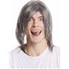 WIG ME UP - GFW892-44 Parrucca Uomo Lunga Liscia Riga Cool Vecchia Rockstar Grigio Grigio scuro con Nero