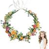 UILYNIU Fiori Corona Fascia Capelli Fiori Corona Fascia Capelli Capelli Ghirlanda per Matrimoni Fotografie Festival Spiagge Bride to be Satin Sash Cerchietti Gadget Addio Nubilato Sposa(1 Pezzi)