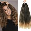 hair beauty Brazilian Curly Hair Boho - extension per trecce a crochet capelli dall' aspetto naturale - Kanekalon Premium 450 grammi divisi in 5 pezzi + cuffia da notte in raso in omaggio (T27, 45cm 18)