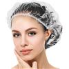 Auban Cuffia da bagno monouso, 100 pezzi di cuffia da bagno per capelli elastica in plastica trasparente impermeabile di grande spessore, adatta per donna, ragazza e salone dell'hotel