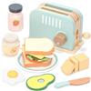 UMU® Tostapane e panino in legno - con tostapane pop-up, taglio del burro, accessori per la cucina dei bambini e molto altro ancora, giocattolo in legno per bambini dai 3 4 ai 5 6 anni in su