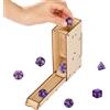 LKKCHER DESIGN DND - Vassoio per dadi a forma di mostro di polipo, strumenti da tavolo per giochi di ruolo, accessori DND, torre in legno pieghevole, scatola portatile pieghevole (dadi non inclusi)