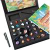 Vbvbip Kit di rocce 43 pezzi per geologi | Collezione con strumenti di test, geode cristalline e campioni vulcanici