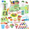 VBACALA Green Set di Plastilina 3 in 1 per Bambini - Cucina Giocattolo Creativa con Gelatiera, Macchina per Pasta,Spremiagrumi e 62 Formine, 24 Clay Jars, Giocattoli Educativi Regalo Bimba 3+ Anni