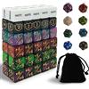 Dongcill Set di 68 dadi per TCG, RPG e giochi di società con sacchetto in velluto, compatibile con Magic The Gathering e Dungeons & Dragons con 10 dadi di parole chiave, 10 dadi numerici, 40 dadi di conteggio