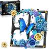 PLAXSOON Fiore della Luna con Luci, Set di Costruzione per Adulti 12+ | Arte da parete floreale con farfalla, collezione botanica, decorazione per la casa, regalo per donne e ragazzi