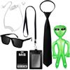 JYSNOW 5 Pezzi Agente Costume Accessori, Bambino Set Spy Costumes Accessori, da Sole, Cravatta, Porta Carte, Auricolare, Carta D'identità, Kit Cosplay per Carnevale Cosplay Feste