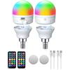 I-SHUNFA Lampadina Ricaricabile USB-C con Telecomando,AC100-240V E14 LED 7W,RGBCCT Dimmerabile Touch Control Lampadine Ricaricabile con Timer e Batteria,2000mAh Luce di Emergenza Esterna con Magnetico,2 Pack