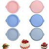Hevysuo 6 Pezzi Tortiera Silicone Rotonda,Stampo Torta Silicone 10cm,Polvere/Grigio/Blu Stampi Uova Friggitrice Ad Aria per Coperchi di Muffin,Toast,Panini All'Uovo,Cupcake e Frittelle