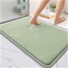Homaxy Tappeto da bagno in memory foam, morbido, antiscivolo, lavabile, spesso, assorbente, per il bagno, per la doccia, per il bagno, 60 x 90 cm, verde salvia