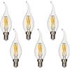 BANGSHUO 6 Pizze lampadine a LED E14 4w stile vintage C35,400 lumen, Bianca Calda 2700K filamento C35, Lampadina a candela E14, Non Dimmerabile