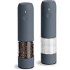 TLYSXPRO Macina Sale e Pepe Elettrico Set da 2, Ricaricabile USB-C, Macinapepe Elettrico con Grana Regolabile, Luce LED, Spazzola di Pulizia, Accessori Cucina, Blue-Grey