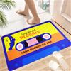 KRIPINC Tappeto Vintage a Forma di Cassetta Audio, Tappeto Bagno Diatomite Assorbente Antiscivolo, Tappeti Musica per Stanza della Musica, Salotto, Cameretta, Scendiletto, Bagno (Stile A, 60x90cm)