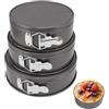 Yuecoom Teglia da Forno Rotonda, Teglie Per Torte Rotonde, Set di Teglie Per Torte, Teglia a Cerniera, Teglia da Forno Rotonda Per Pane E Pizza Cheesecake(3 Pezzi 20/22/24cm)