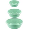 BORNSHINE Set di 3 Bacinelle Rotonde in Plastica senza BPA - Bacinella Bucato 5L, 7,5L e 10,5L - Bacinella Grande e Catino per Bucato - Contenitore Multiuso per Lavaggio, Pulizia e Giardino (verde)