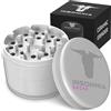 Insomnia Smoke Grinder per Erbe | Grinder Premium in Metallo di Alluminio a 4 Parti con Filtro per Polline, Coperchio Magnetico, 28 Denti Affilati, Rivestimento in Ceramica, Facile da Pulire e Antiade (Bianco)
