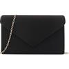 BBjinronjy Pochette per le donne borse da sera borse per la festa di nozze cocktail prom borsa a tracolla in finta pelle scamosciata, Nero-2