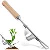 badaren Sarchiatrice Manuale, Sarchiatore Manuale con Manico in Legno in Acciaio Inossidabile, Estrattore Manuale Erbacce, Sarchiatore a Forma di Y per Scavare Il Giardino, Diserbo, Trapianto