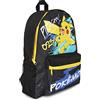 Pokémon Zaino ufficiale Pokemon Pikachu per bambini, zaino per la scuola, Nero