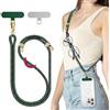 SURPHY Cordino per Cellulare da Polso, Patch Universale*2, Cordino per Telefono in Bicolore Regolabile,Adatto per iPhone/Samsung/Xiaomi/Redmi e Qualsiasi Custodie per Smartphone,Verde Natale