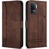 Bravoday Cover per Oppo A16 / A55 5G / A53S 5G / A54 4G / A54S / A56 5G / Realme V11 5G, Flip Custodia in Pelle PU Portafoglio Custodia per Oppo A16 / A55 5G / A53S 5G, con Slot per Schede, Marrone