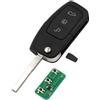 onetop1 Guscio Chiave auto a distanza Controllo remoto telecomando radiocomando portachiavi Per ASK 433MHz Keyless Entry Remote Key Fob per Ford Focus Mondeo C Max S Max Galaxy Fiesta 4D63 chip 80bit