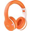 EarFun K2 Cuffie Bluetooth Bambini, Cuffie Wireless e Cablato, Limitatore Volume Sicuro 85/94 dB, 40 Ore Autonomia, Over-Ear Pieghevoli e Regolabili per Scuola/Tablet/Viaggio, Bluetooth 5.4, Arancione