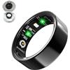 LONGLU Anello intelligente per uomo e donna, con frequenza cardiaca, ossigeno nel sangue, sonno/sport, IP68, impermeabile, per iPhone e Android (Nero, 13)
