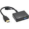 JSER HD-213 HDMI a VGA & HDMI femmina Splitter con cavo audio video convertitore adattatore per HDTV monitor PC