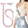SURPHY Cordino per Cellulare da Polso*1, Patch Universale*2, Cordino per Telefono in Bicolore Regolabile,Adatto per iPhone/Samsung/Xiaomi/Redmi e Qualsiasi Custodie per Smartphone,Rosa & Viola