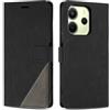 SONWO Cover per Redmi Note 14 4G, Flip Custodia in PU Pelle, Cover a Libro Portafoglio con Slot per Schede e Supporto Stand per Redmi Note 14 4G, Nero