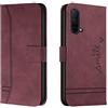 Bravoday Cover per OnePlus Nord CE 5G, Flip Custodia in Pelle PU Portafoglio Custodia per OnePlus Nord CE 5G, con Slot per Schede, Vino Rosso