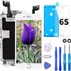 Brinonac Display per iPhone 6s Schermo 4,7 Pollici Schermo LCD Touch Parti di Ricambio con Home Pulsante, Fotocamera, Stanghetta,Sensore Flex Utensili Inclusi (Bianco)