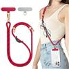 SURPHY Cordino per Cellulare da Polso*1, Patch Universale*2, Cordino per Telefono in Bicolore Regolabile,Adatto per iPhone/Samsung/Xiaomi/Redmi e Qualsiasi Custodie per Smartphone,Rosso Natale