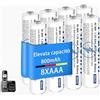 Nraonrn NiMH Batteria micro AAA 800 mAh 1,2 V per Telefoni Gigaset, Pile Ricaricabili AAA per Telefoni senza fili Panosonic, bassa autoscarica, ricarica rapida - 8 pezzi