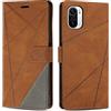 SONWO Cover per Xiaomi Poco F3 Custodia, Flip Caso in PU Pelle Case Cover Premium Portafoglio Custodia per Xiaomi Poco F3, Slot per Schede, Supporto Stand, Marrone