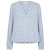 KAFFE Camicia da Donna Loose Fit Long Sleeves V-Notch Neck Printed Top Elastic Hem, Blue/Moonstruck Print, 50