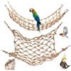 CQJ 2 Pacchi di Rete di Corda Naturale per Uccelli, Amache a Dondolo per Pappagalli, Amache Sospese per Attività per Ratti, Pappagalli, Ara, Parrocchetto, Calopsitta, Cacatua, Conure, Pappagallo