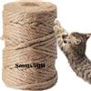 Thalorise Corda Tiragraffi per Gatti 8mm x 50m - Sisal Naturale per Ricambio e Protezione Mobili | Rotolo Intero per Fai da Te, Decorazione Casa e Giardino