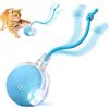 TTPOLONG Gioco Interattivo, Palla Interattiva per Gatti, Tre Modalità Regolabili con Funzione Sveglia per Cani e Gatti (Blu)