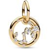 PANDORA Pendente Moments con segno zodiacale dello Scorpione placcato in oro 14 k con zirconi cubici trasparenti