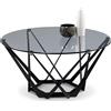 M2 Kollektion Mia 2 Tavolino da Salotto, Vetro Metallo, Nero, B/H/T=80x40x80cm