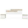 Muebles Pitarch | Set Testata e 2 Comodini, Include Ferramenta per Appendere, Guide Metalliche, Bianco e Rovere Aurora, Camera Matrimoniale, per Letto 150, modello Erika