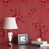 FunStick Carta da Parati Adesiva Muro Floreale Vintage Rotolo Carte Adesiva per Mobili Rosso Scuro Pellicola Autoadesiva Fiori Vittoriano Testurizzata Carta da Parati Salotto Floreale Rosso 40CMX2M