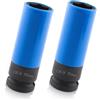 RTSHUK Set di chiavi a bussola, 2 dadi per avvitatore a percussione, 17 chiavi a bussola da 1/2 pollici, set di chiavi a bussola, protezione per cerchioni per dadi e cambio ruota, blu