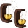 L&W Luck Set da 2 Pezzi Campanello Casa con Magnete, Gong per Porta in Legno