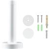 CKLHCFF Fermaporta da Pavimento, Door Stopper, Acciaio Inossidabile Fermaporte, Con Tampone di Gomma, Viti e Tasselli, Adesivo 3 Tipi di Installazione per Porta E Finestra 1 pz (Bianco/White, 30cm/11.81in)