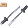 SKIR'CO Confezione da 1000 rivetti ciechi verniciati, 3,2 x 8 mm, testa a cupola, DIN 7337, rivetti in alluminio, rivetti pop (1000, grigio antracite RAL 7016)