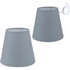 Sinta 2 Pezzi 5.5 inch E14/E27 Paralumi per Lampade Tessuto Piccolo Paralumi Lampadari Lampadario e Lampada a Muro,Grigio