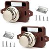 Woflebel 2 Pezzi Chiusura a Pulsante,Caravan Push Lock Marrone Nichel Perlato | Serratura a Pulsante Cassetto per Camper,15-18mm,Serratura a Pulsante per Porta per Camper,Yacht,Cassetti,Armadi